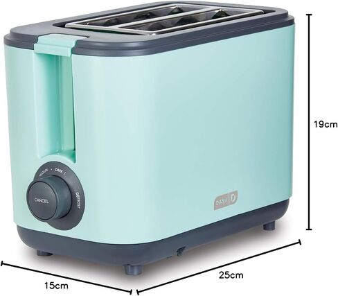 Dash 2 Slice, Extra Wide Slot Easy Toaster with Cool Touch + Defrost Feature, for Bagels, Specialty Breads & other Baked Goods - Aqua in Saudi Arabia