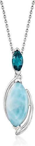 Ross-Simons Larimar and .50 Carat London Blue Topaz Necklace in Sterling Silver. 18 inches in Saudi Arabia