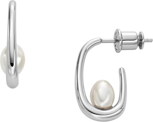 Skagen Women's Minimalist Silver, Rose Gold or Gold Tone Stainless Steel Drop Earrings in Kuwait
