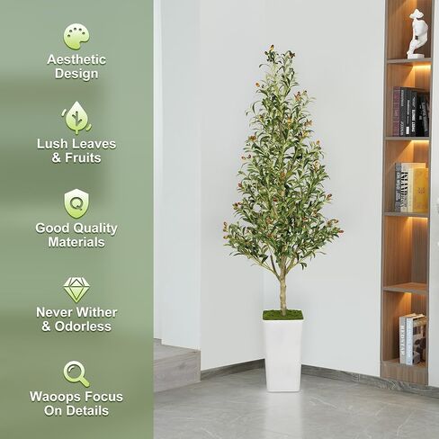 Artificial Olive Tree 6ft with Aesthetic Design Large Tall Fake Plant Faux Silk Floor Plants for Home Living Room Bedroom Office Patio Decor Indoor in Saudi Arabia