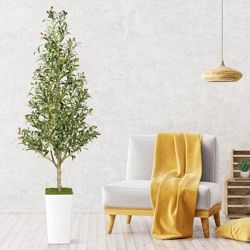 Artificial Olive Tree 6ft with Aesthetic Design Large Tall Fake Plant Faux Silk Floor Plants for Home Living Room Bedroom Office Patio Decor Indoor in Saudi Arabia