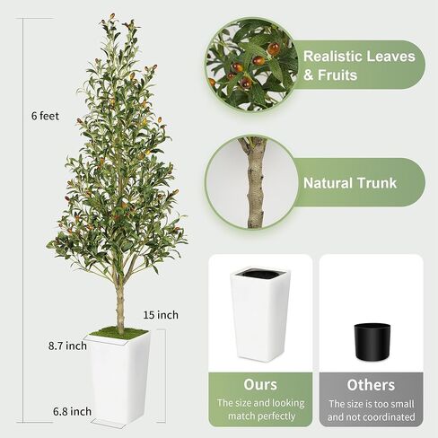 Artificial Olive Tree 6ft with Aesthetic Design Large Tall Fake Plant Faux Silk Floor Plants for Home Living Room Bedroom Office Patio Decor Indoor in Saudi Arabia