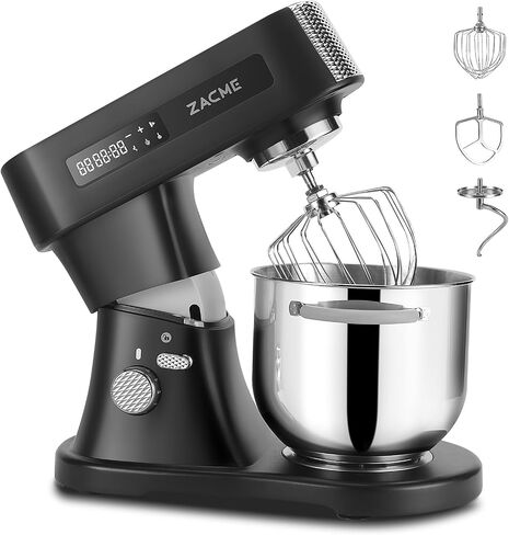 ZACME Commercial Stand Mixer 8.4QT 800W for big family, Kitchen Electric Mixer Metal Food Mixer with Stainless Steel Bowl Dough Hook and Beater with Smart LCD Timer Display and Tilt-Head Design in Saudi Arabia