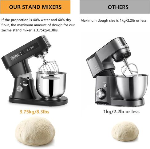 ZACME Commercial Stand Mixer 8.4QT 800W for big family, Kitchen Electric Mixer Metal Food Mixer with Stainless Steel Bowl Dough Hook and Beater with Smart LCD Timer Display and Tilt-Head Design in Saudi Arabia