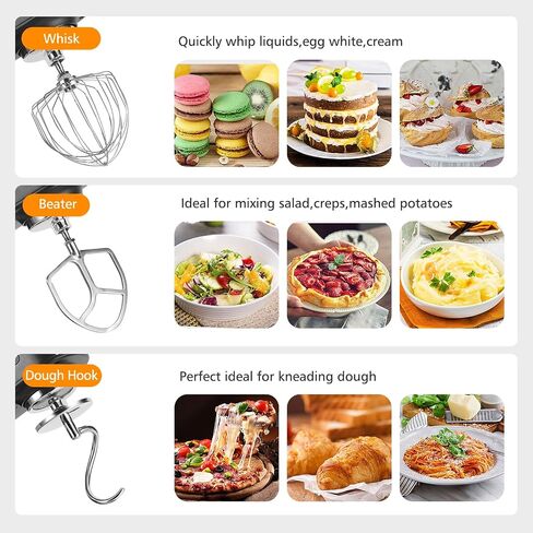 ZACME Commercial Stand Mixer 8.4QT 800W for big family, Kitchen Electric Mixer Metal Food Mixer with Stainless Steel Bowl Dough Hook and Beater with Smart LCD Timer Display and Tilt-Head Design in Saudi Arabia