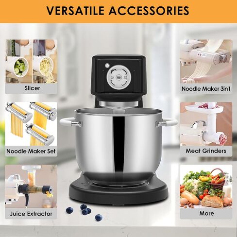 ZACME Commercial Stand Mixer 8.4QT 800W for big family, Kitchen Electric Mixer Metal Food Mixer with Stainless Steel Bowl Dough Hook and Beater with Smart LCD Timer Display and Tilt-Head Design in Saudi Arabia