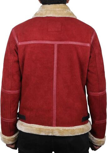 Men's Spirited Ryan Reynolds Maroon Leather with Faux Fur Jacket (as1, alpha, l, regular, regular) in Saudi Arabia