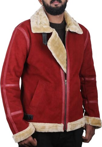 Men's Spirited Ryan Reynolds Maroon Leather with Faux Fur Jacket (as1, alpha, l, regular, regular) in Saudi Arabia