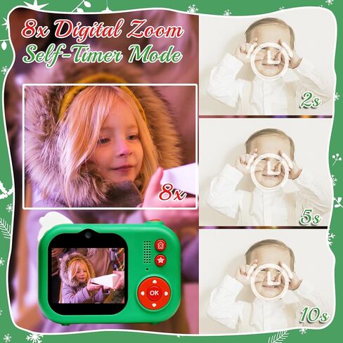 Christmas Kids Camera with Tripod, Santa Digital Camera, Video, Games, Xmas Gift for Boys Girls Age 3-12, New Year for Toddler, Children in Saudi Arabia