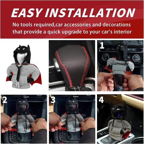 غطاء بغطاء رأس ناقل الحركة، واقي مقبض ناقل الحركة العالمي للسيارة، غطاء رأس صغير أسود اللون، إكسسوارات داخلية لطيفة للسيارات والشاحنات وسيارات الدفع الرباعي (أحمر) in Kuwait