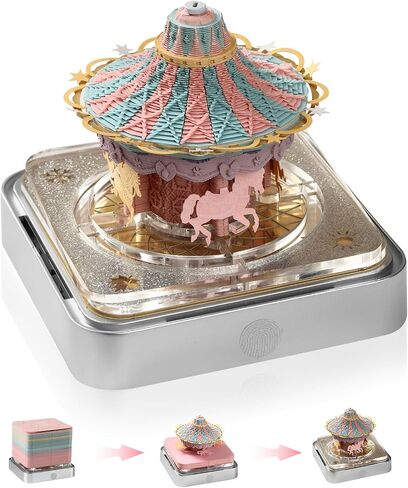 3D Art Calendar 2025, Time Piece Calendar, Carousel 3D Memo Pad Paper Carving, Creative Desk Calendar with Light in Saudi Arabia