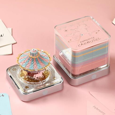 3D Art Calendar 2025, Time Piece Calendar, Carousel 3D Memo Pad Paper Carving, Creative Desk Calendar with Light in Saudi Arabia