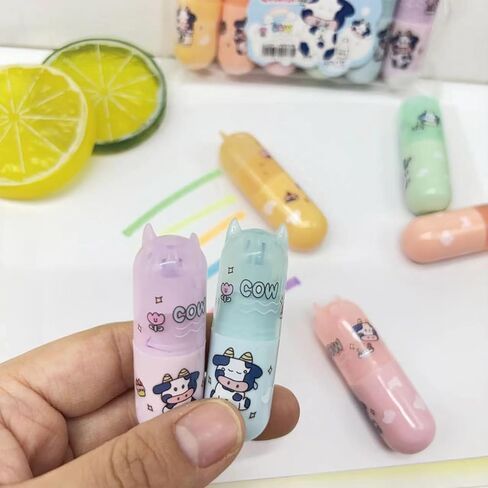6 Pcs Mini Highlighters Pens Cute Cow Highlighter Markers Assorted Colors Highlighters Small Cartoon Highlighter Pens (Colored Cows) in Saudi Arabia