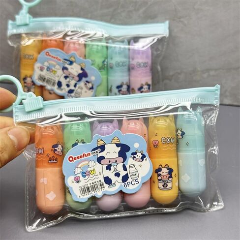 6 Pcs Mini Highlighters Pens Cute Cow Highlighter Markers Assorted Colors Highlighters Small Cartoon Highlighter Pens (Colored Cows) in Saudi Arabia