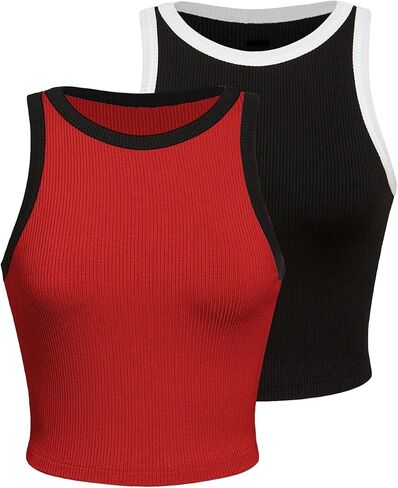 SweatyRocks المرأة 2 قطعة Colorblock أكمام Crewneck قمصان علوية سليم صالح المحاصيل قمم كامي in Saudi Arabia
