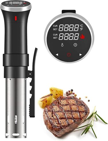 Fityou Sous Vide Cooker 1100W, Thermal Immersion Circulator with Recipe and Adjustable Clamp, Sous Vide Heater with Accurate Temperature & Digital Timer, Ultra Quiet Stainless Steel in Kuwait