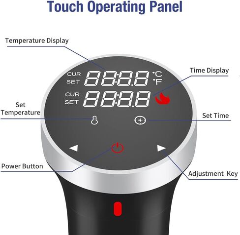 Fityou Sous Vide Cooker 1100W, Thermal Immersion Circulator with Recipe and Adjustable Clamp, Sous Vide Heater with Accurate Temperature & Digital Timer, Ultra Quiet Stainless Steel in Kuwait