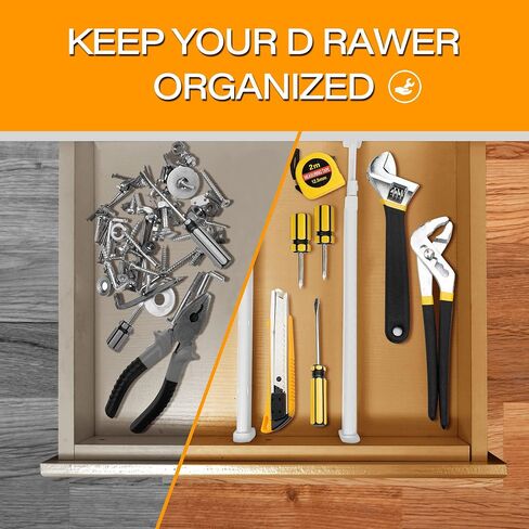 HiYZ Expandable Drawer Dividers, Large Kitchen Utensils Drawer Divider, 2.36" High Adjustable Drawer Organizers Separators for Clothing,Kitchen Utensils,Tools,8 Long Dividers(12.6"-22.8") in Saudi Arabia