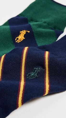 جوارب POLO RALPH LAUREN للرجال مخططة قطريًا، عبوة من قطعتين in Saudi Arabia