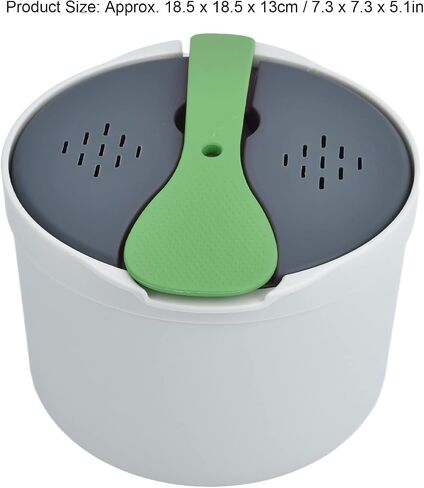 Microwave Rice Cooker Steamer, Microwave Pasta Cooker with Strainer, 2 L Microwave Cookware Set for Rice, Pasta, Vegetables, Quinoa, Oatmeal, Ramen Non stick, Dishwasher Safe, BPA Free in Kuwait