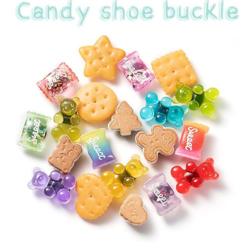 20Pcs Candy Shoe Charms for Croc Wristband With Holes, Pin The Different Among Us Patterns Pattern Charms for Kids Adult Birthday Party Favor Gift (Please Pay Attention To Children Swallowing in Saudi Arabia