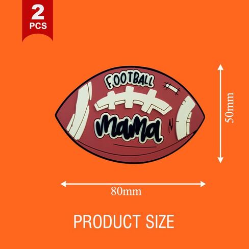 Premium Football Sport Charms for Bogg Bag, Set of 2 PVC Rubber Inserts, Compatible with Bogg Bag Accessories, Beach Bag Charms Inserts Accessories for Women Girls in Saudi Arabia
