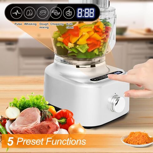 Homtone Professional Food Processors Food Chopper, 600W with 16 Cup Processor Bowl, 4 Blades, Food Chute and Pusher for Shredding, Pureeing Vegetables, Meat, Grains, Nuts in Kuwait