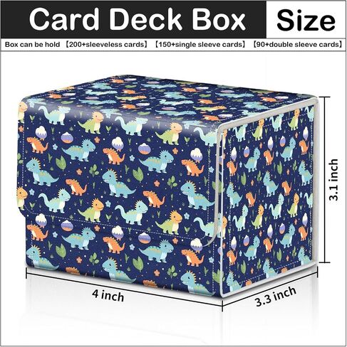 Card Deck Box for MTG Trading Cards with Magnetic Closure,Premium Card Storage Box Case Cover for TCG CCG Magic Cards,Dinosaur Leaves in Kuwait