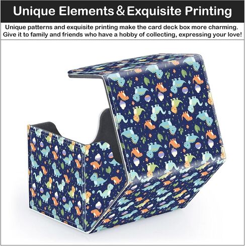 Card Deck Box for MTG Trading Cards with Magnetic Closure,Premium Card Storage Box Case Cover for TCG CCG Magic Cards,Dinosaur Leaves in Kuwait
