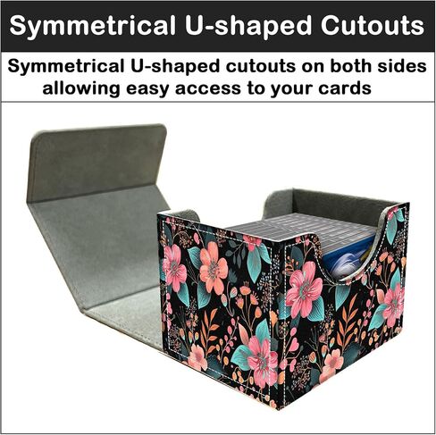 Card Deck Box for MTG Trading Cards with Magnetic Closure,Premium Card Storage Box Case Cover for TCG CCG Magic Cards,Dinosaur Leaves in Kuwait