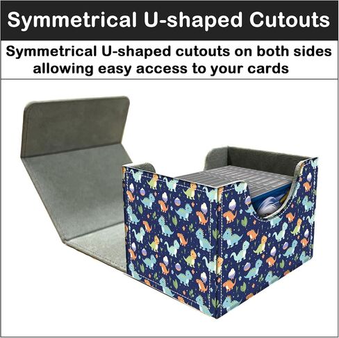 Card Deck Box for MTG Trading Cards with Magnetic Closure,Premium Card Storage Box Case Cover for TCG CCG Magic Cards,Dinosaur Leaves in Kuwait