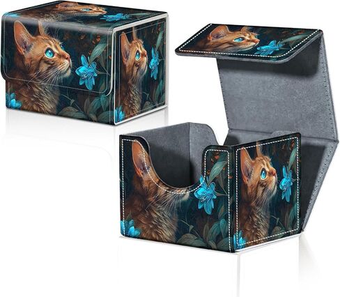 Card Deck Box for MTG Trading Cards with Magnetic Closure,Premium Card Storage Box Case Cover for TCG CCG Magic Cards,Dinosaur Leaves in Kuwait