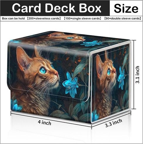 Card Deck Box for MTG Trading Cards with Magnetic Closure,Premium Card Storage Box Case Cover for TCG CCG Magic Cards,Dinosaur Leaves in Kuwait