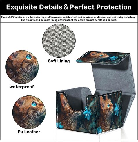 Card Deck Box for MTG Trading Cards with Magnetic Closure,Premium Card Storage Box Case Cover for TCG CCG Magic Cards,Dinosaur Leaves in Kuwait