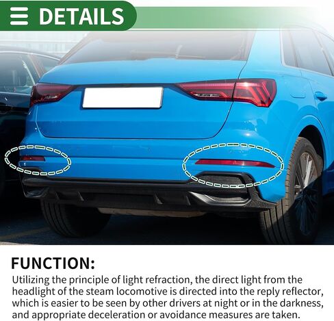 عاكس ممتص الصدمات Motoforti عاكس ممتص الصدمات الجانبي لسيارة Audi Q3 F3 2018-2022 بلاستيك رقم 83G945105/83G945106 عاكسات مصد خلفي يسار يمين حمراء متينة in Saudi Arabia