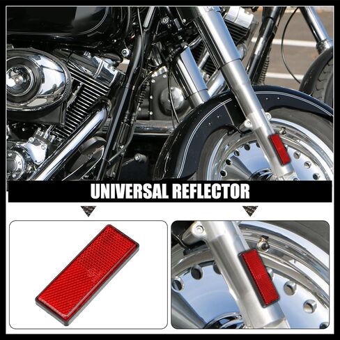 6 Pcs Rectangular Stick-on Safety Spoke Reflective Self Adhesive Reflector for Gate Posts Cars Trailer Motorcycle Bicycle Bike 87mm Length Red Replacement Durable Material in Saudi Arabia