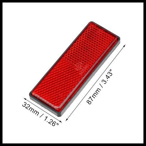 6 Pcs Rectangular Stick-on Safety Spoke Reflective Self Adhesive Reflector for Gate Posts Cars Trailer Motorcycle Bicycle Bike 87mm Length Red Replacement Durable Material in Saudi Arabia