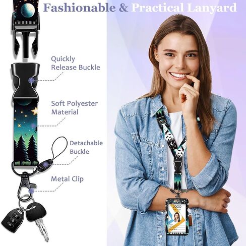 HASFINE UFO and Cow Badge Holder with Breakaway Lanyard & Retractable Badge Reel with Heavy Duty Carabiner，360°Rotation Clip & Key Ring,Funny ID Card Holder for Office Work,Teacher,Student in Kuwait