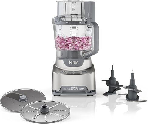 Ninja NF705BRN Professional XL Food Processor, 1200 Peak-Watts. 4 Functions for Chopping, Slicing/Shredding, Purees, Dough. 12-Cup Processor Bowl, 2 Blades/Discs, Feed Chute/Pusher, Storage Box, Black in Saudi Arabia