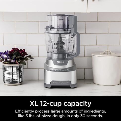 Ninja NF705BRN Professional XL Food Processor, 1200 Peak-Watts. 4 Functions for Chopping, Slicing/Shredding, Purees, Dough. 12-Cup Processor Bowl, 2 Blades/Discs, Feed Chute/Pusher, Storage Box, Black in Saudi Arabia