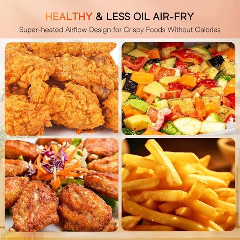 NUWAVE Brio 8-Qt Air Fryer, Powerful 1800W, Easy-to-Read Cool White Display, 50°-400°F Temp Controls, 100 Pre-Programmed Presets & 50 Memory Slots, Integrated Smart Thermometer, Linear T Technology in Saudi Arabia