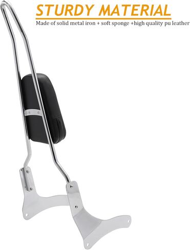 Passenger Sissy Bar Rear Backrest Pad for Kawasaki Vulcan 900 VN900 Classic Custom 1996-2023, Black in Kuwait