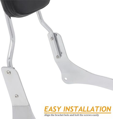 Passenger Sissy Bar Rear Backrest Pad for Kawasaki Vulcan 900 VN900 Classic Custom 1996-2023, Black in Kuwait