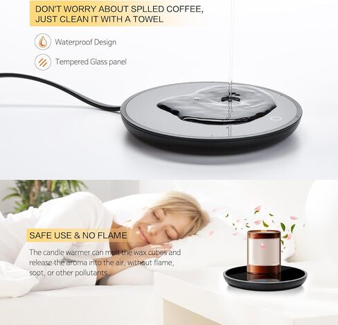 Coffee Mug Warmer, Candle Warmer, Smart Coffee Warmer with Auto Shut Off for Office Desk, Cup Warmer with 2 Temperature, Electric Beverage Drink Warmer for Cocoa, Tea, Milk Gifts for Mother's Day in Kuwait