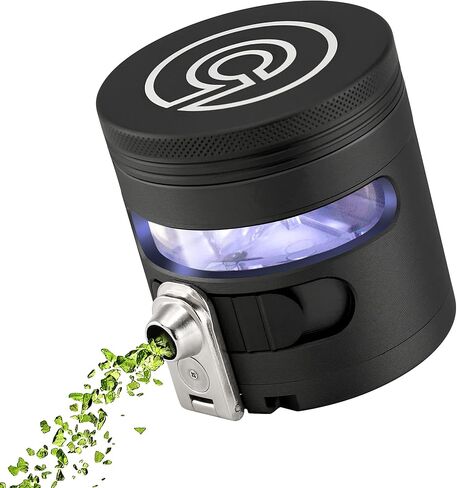 Tectonic9 Herb Grinder Automatic Electric Herbal Spice Dispenser Large 2.5" Aluminum Alloy (Grey) in Kuwait