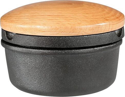 Zassenhaus Cast Iron Spice Grinding Set with Beech Wood Lid, 3" Grinder, Black in Kuwait