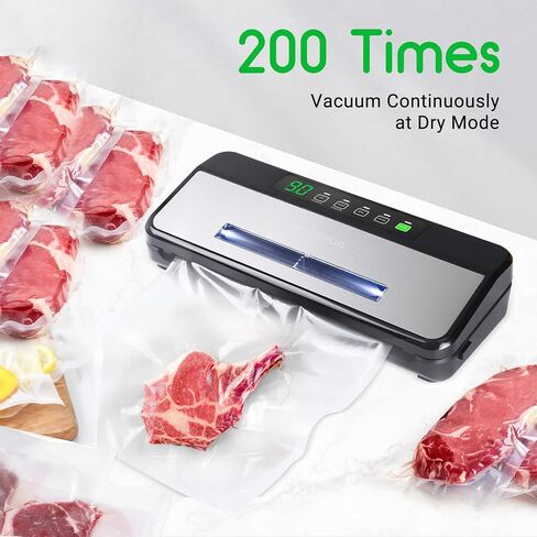 Food Sealer Vacuum Sealer Machine 10-In-1 with Full Starter Kit Built-in Cutter and Bag Storage(Up to 20ft), INKBIRD Moist/Dry/Pulse/Canister/Seal Food Vacuum Sealer Machine with Sealer Bag*5 (8"*11.8") and Bag Roll*1 (11"*118"), Sealing Strip & Foam Gask in Saudi Arabia