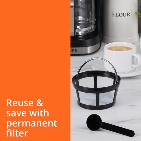 ماكينة صنع القهوة بالتنقيط من الفولاذ المقاوم للصدأ Krups Essential Brew، سعة 12 كوب، 99 واط، تحكم رقمي، فلتر قهوة، خالٍ من التنقيط، وعاء حراري آمن للاستخدام في غسالة الأطباق باللون الأسود in Kuwait