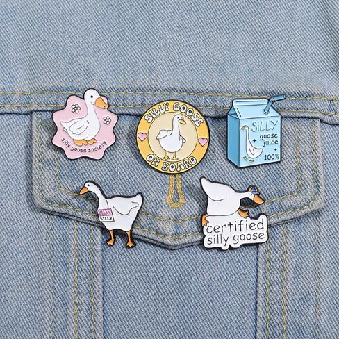 Funny Animal Enamel Pins Set Corgi Frog Goose Cat Themed Badge Pins for Backpack Novelty Lapel Pins for Clothes Cartoon Brooches for Hats Bags Jackets in Saudi Arabia