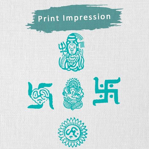 Hashcart Wooden Indian Traditional Design Printing Stamps/Blocks for Printing Saree Border/Dresses/Craft Card Making/Scrapbook/Clay Pottery (Set of 5) in Kuwait